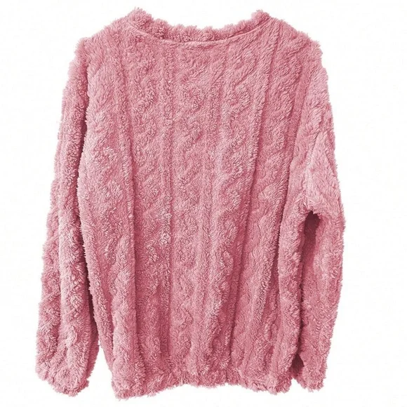 Cozy Teddy Long Sleeve Top Pants Pajamas Set - Picture 10 of 11